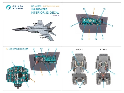 Mig-25 Pd - 3d-printed & Coloured Interior On Decal Paper With 3d-printed Resin Parts (For Icm Kits) - zdjęcie 2