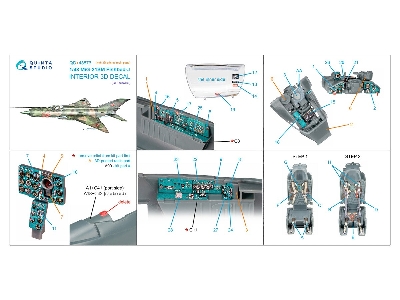 Mig-21 Sm Fishbed-j - 3d-printed & Coloured Interior On Decal Paper With 3d-printed Resin Parts (For Eduard Kits) - zdjęcie 8