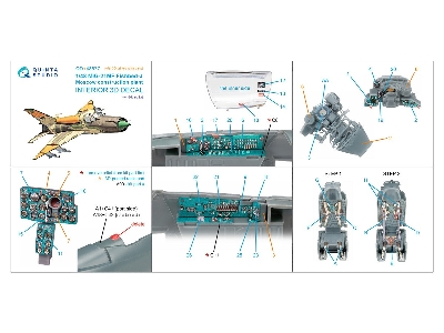 Mig-21 Mf Fishbed-j (Moscow Plant) - 3d-printed & Coloured Interior On Decal Paper With 3d-printed Resin Parts (For Eduard Kits)