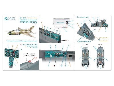 Mig-21 Bis Early Fishbed-l - 3d-printed & Coloured Interior On Decal Paper With 3d-printed Resin Parts (For Eduard Kits) - zdję
