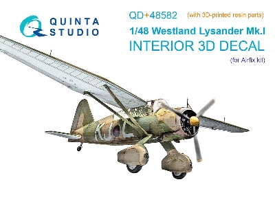 Westland Lysander Mk.I - 3d-printed & Coloured Interior On Decal Paper With 3d-printed Resin Parts (For Airfix Kits) - zdjęcie 
