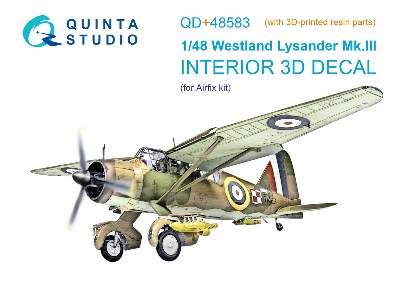 Westland Lysander Mk.Iii - 3d-printed & Coloured Interior On Decal Paper With 3d-printed Resin Parts (For Airfix Kits) - zdjęci