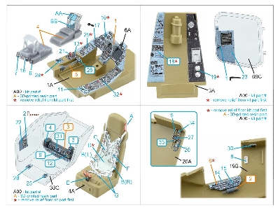 Kamov Ka-50 (Blue-grey Panels) - 3d-printed & Coloured Interior With 3d-printed Resin Parts (For Italeri Kits) - zdjęcie 3