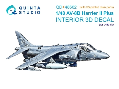Av-8 B Harrier Ii Plus - 3d-printed & Coloured Interior With 3d-printed Resin Parts (For Uma Kits) - zdjęcie 1