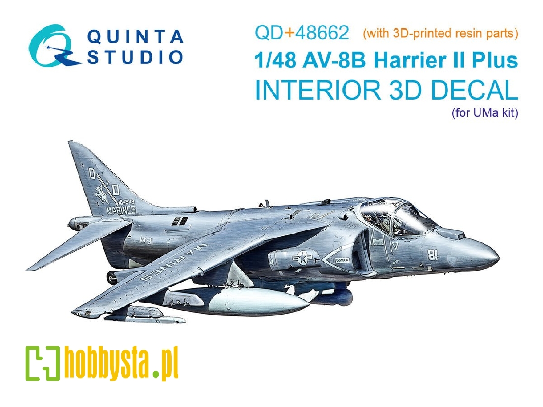 Av-8 B Harrier Ii Plus - 3d-printed & Coloured Interior With 3d-printed Resin Parts (For Uma Kits) - zdjęcie 1