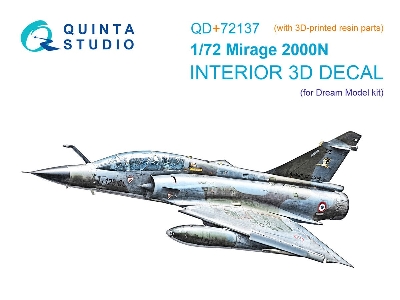 Dassault Mirage 2000 N - 3d-printed & Coloured Interior With 3d-printed Resin Part (For Dream Model Kits) - zdjęcie 1
