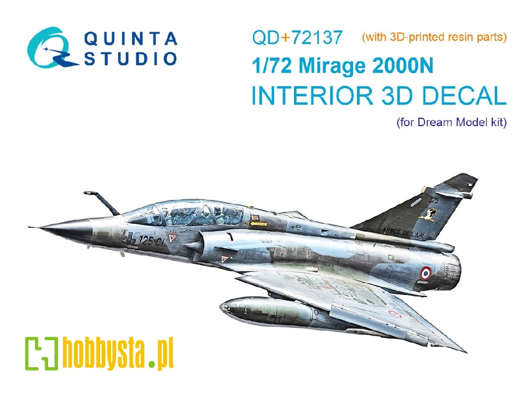 Dassault Mirage 2000 N - 3d-printed & Coloured Interior With 3d-printed Resin Part (For Dream Model Kits) - zdjęcie 1