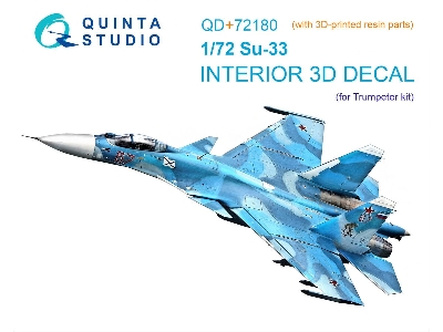 Sukhoi Su-33 - 3d-printed & Coloured Interior On Decal Paper With 3d-printed Resin Part (For Trumepter Kits) - zdjęcie 1