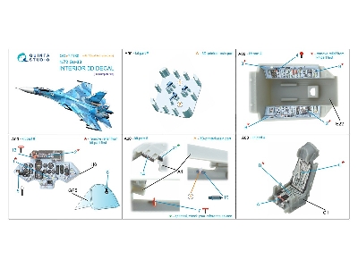Sukhoi Su-33 - 3d-printed & Coloured Interior On Decal Paper With 3d-printed Resin Part (For Trumepter Kits) - zdjęcie 2
