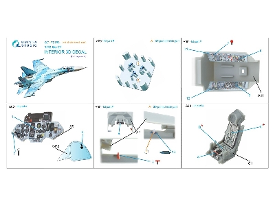 Sukhoi Su-27 - 3d-printed & Coloured Interior On Decal Paper With 3d-printed Resin Part (For Trumepter Kits) - zdjęcie 2