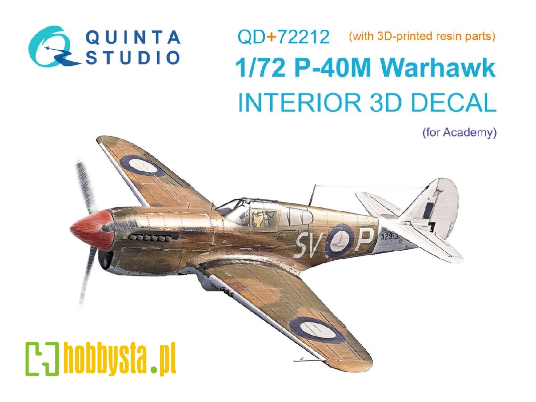 Curtiss P-40 M Warhawk - 3d-printed & Coloured Interior On Decal Paper With 3d-printed Resin Parts (For Academy Kits) - zdjęcie