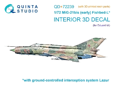 Mig-21 Bis Early - 3d-printed & Coloured Interior With 3d-printed Resin Parts (For Eduard Kits) - zdjęcie 1