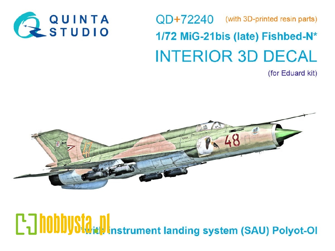 Mig-21 Bis Late - 3d-printed & Coloured Interior With 3d-printed Resin Parts (For Eduard Kits) - zdjęcie 1