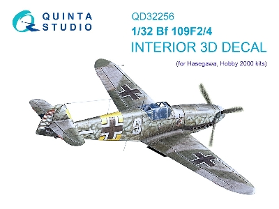 Messerschmitt Bf-109 F-2 / F-4 - 3d-printed & Coloured Interior On Decal Paper (For Hasegawa And Hobby 2000 Kits) - zdjęcie 2