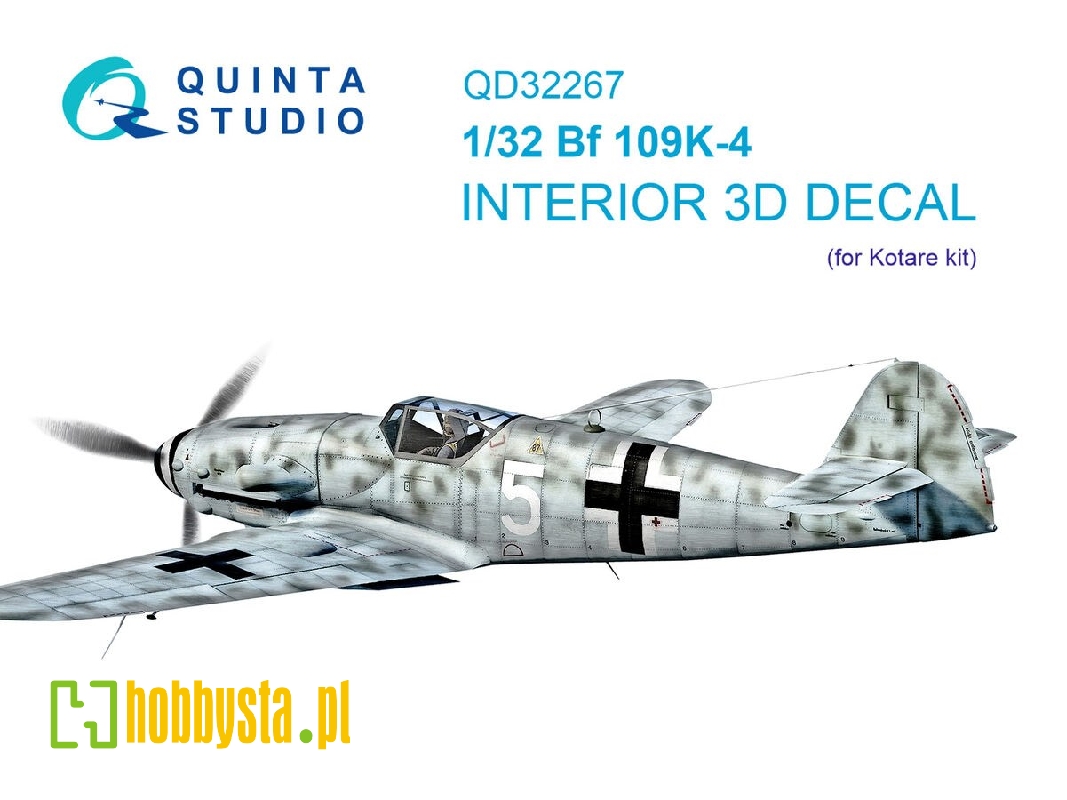 Messerschmitt Bf-109 K-4 - 3d-printed & Coloured Interior (For Kotare Kits) - zdjęcie 1