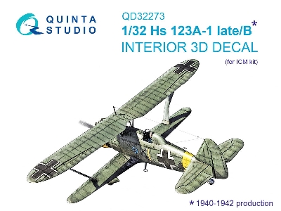Henschel Hs 123 A-1 Late / B - 3d-printed & Coloured Interior (For Icm Kits) - zdjęcie 1