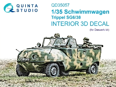 Schwimmwagen Trippel Sg6/38 - 3d-printed & Coloured Interior On Decal Paper (For Das Werk Kits) - zdjęcie 2