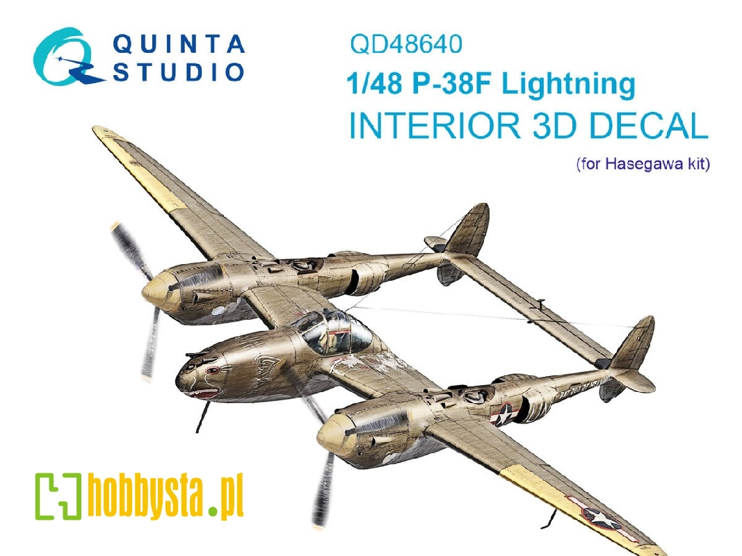 Lockheed P-38 F Lightning - 3d-printed & Coloured Interior (For Hasegawa Kits) - zdjęcie 1