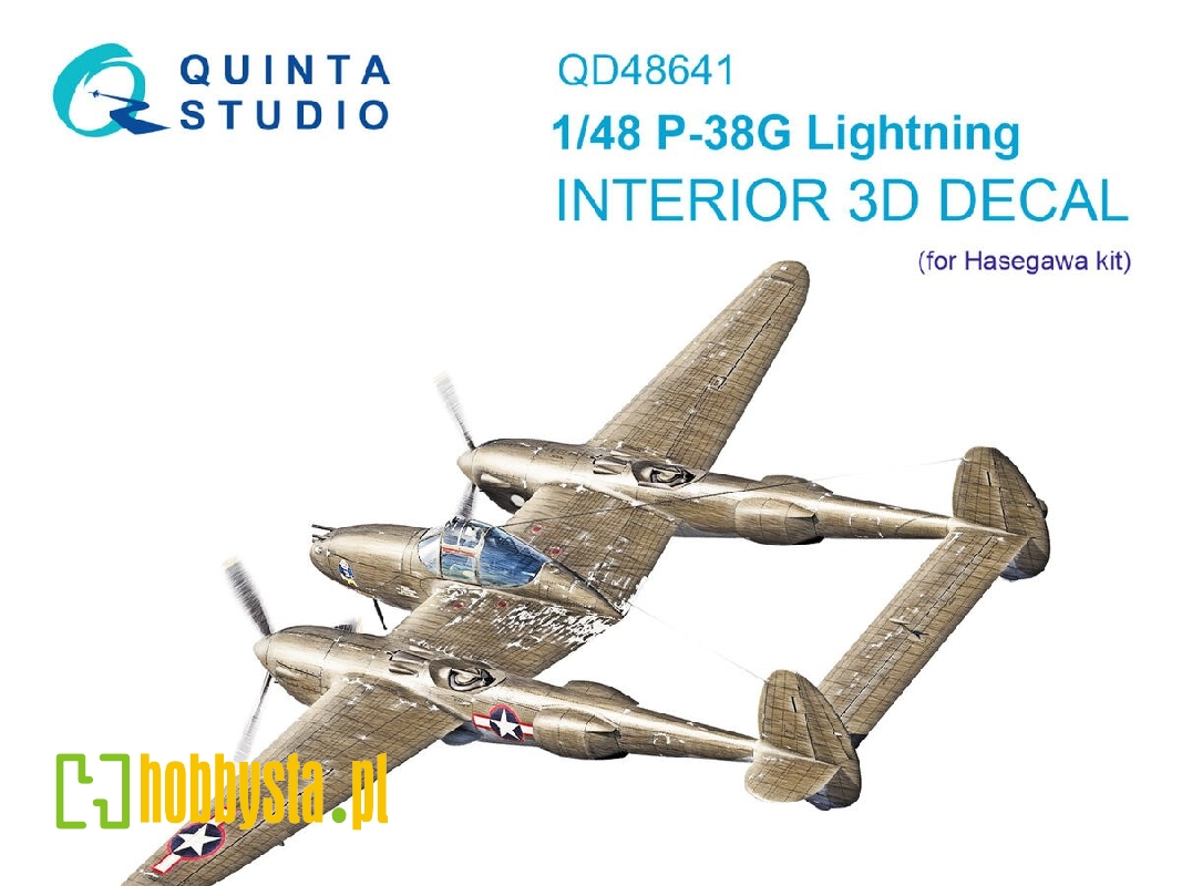 Lockheed P-38 G Lightning - 3d-printed & Coloured Interior (For Hasegawa Kits) - zdjęcie 1