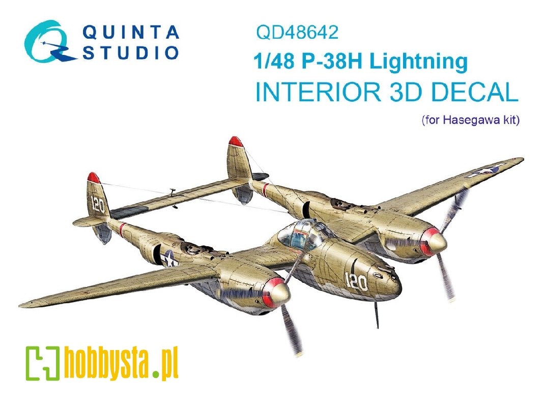 Lockheed P-38 H Lightning - 3d-printed & Coloured Interior (For Hasegawa Kits) - zdjęcie 1
