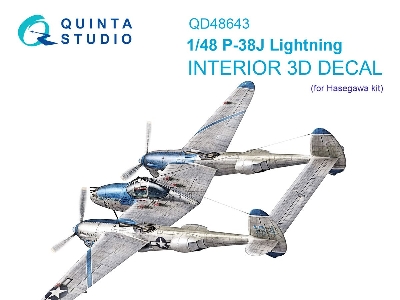 Lockheed P-38 J Lightning - 3d-printed & Coloured Interior (For Hasegawa Kits) - zdjęcie 1