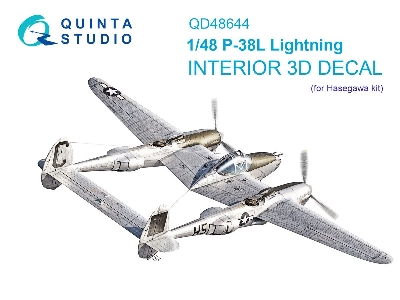 Lockheed P-38 L Lightning - 3d-printed & Coloured Interior (For Hasegawa Kits) - zdjęcie 1