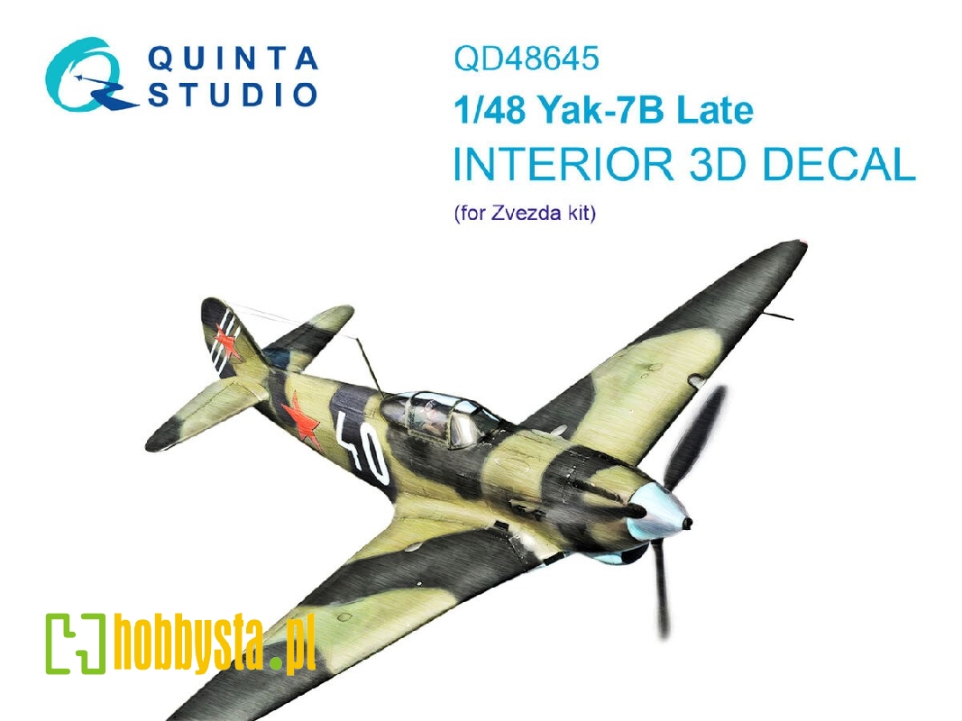 Yakovlev Yak-7b - 3d-printed & Coloured Interior (For Zvezda Kits) - zdjęcie 1
