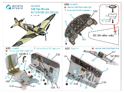 Yakovlev Yak-7b - 3d-printed & Coloured Interior (For Zvezda Kits) - zdjęcie 10