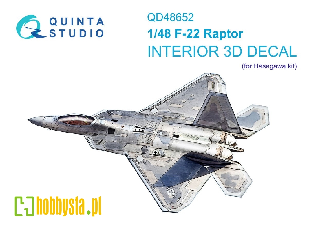 Lockheed Martin F-22 Raptor - 3d-printed & Coloured Interior (For Hasegawa Kits) - zdjęcie 1