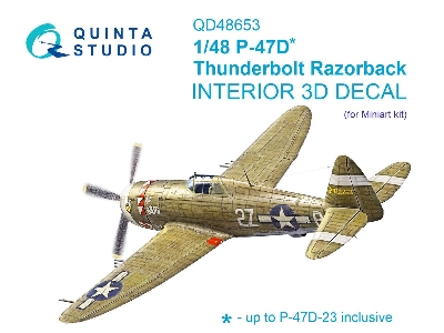 Republic P-47 D Thunderbolt Razorback - 3d-printed & Coloured Interior (For Miniart Kits) - zdjęcie 1