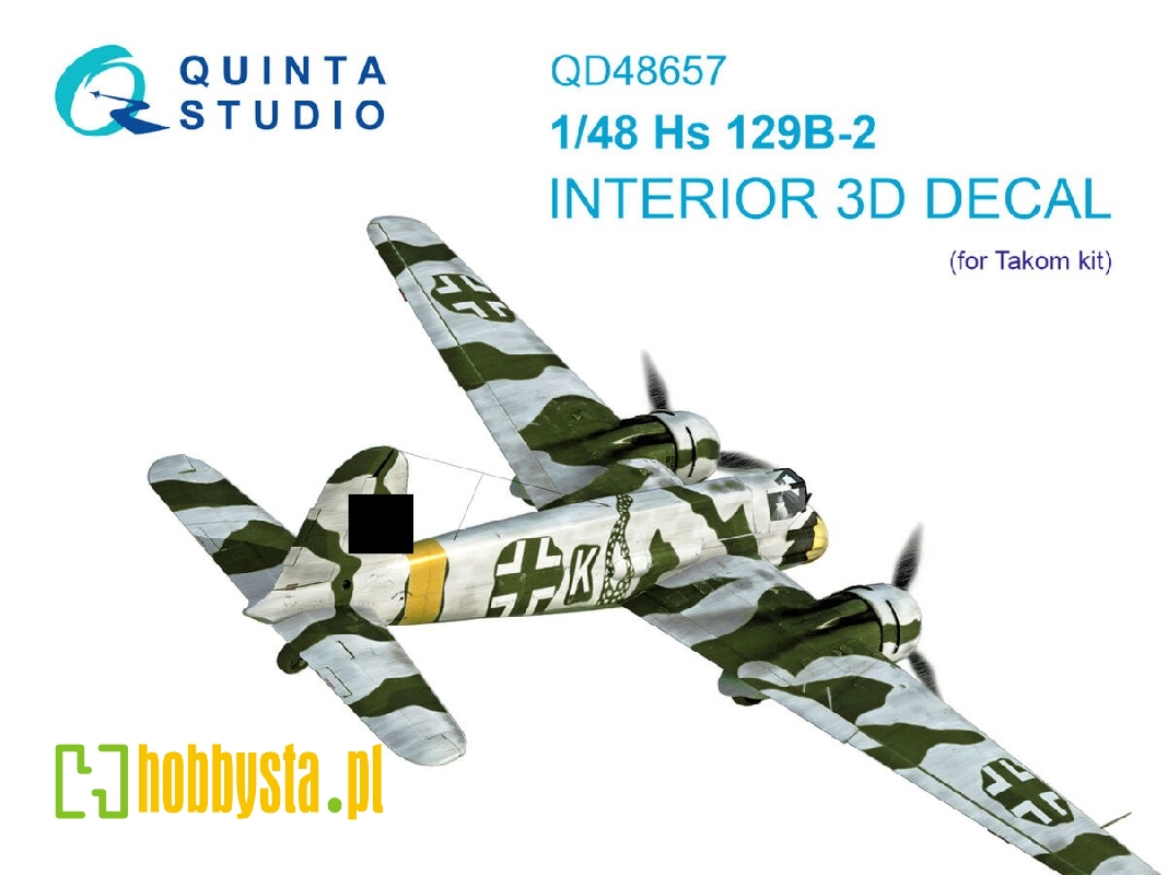 Henschel Hs-129 B-2 - 3d-printed & Coloured Interior (For Takom Kits) - zdjęcie 1