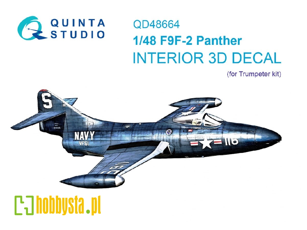 Grumman F9f-2 Panther - 3d-printed & Coloured Interior (For Trumpeter Kits) - zdjęcie 1