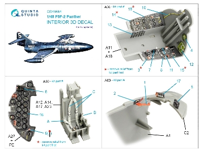 Grumman F9f-2 Panther - 3d-printed & Coloured Interior (For Trumpeter Kits) - zdjęcie 10