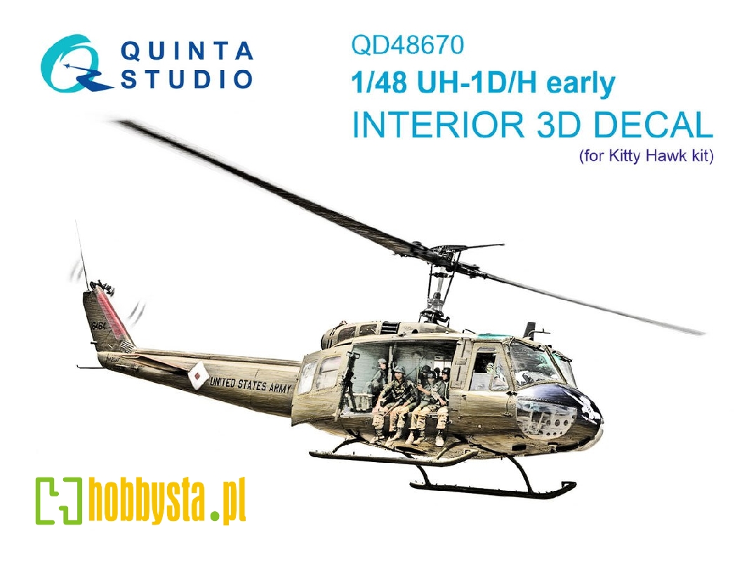 Bell Uh-1 D Early / H Early - 3d-printed & Coloured Interior (For Kitty Hawk Kits) - zdjęcie 1