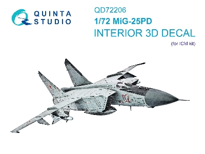 Mig-25 Pd - 3d-printed & Coloured Interior On Decal Paper (For Icm Kits) - zdjęcie 2
