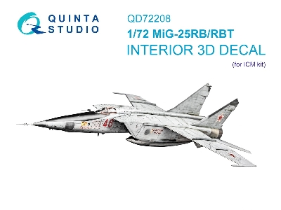 Mig-25 Rb / Rbt - 3d-printed & Coloured Interior On Decal Paper (For Icm Kits) - zdjęcie 2