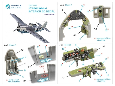 Fm-2 Wildcat - 3d-printed & Coloured Interior On Decal Paper (For Arma Hobby Kits) - zdjęcie 10