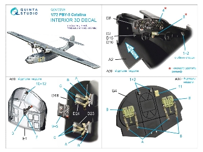 Pby-5 Catalina  - 3d-printed & Coloured Interior On Decal Paper (For Academy Kits) - zdjęcie 11
