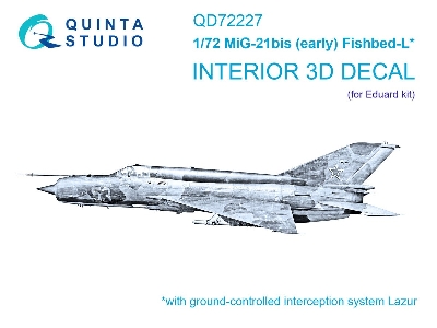 Mig-21 Bis Early - 3d-printed & Coloured Interior (For Eduard Kits) - zdjęcie 1
