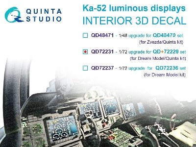 Kamov Ka-52 - Luminous Displays Upgrade For Qd+72229 Set Only (For Dream Model / Quinta Kits) - zdjęcie 2