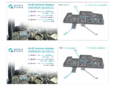 Kamov Ka-52 - Luminous Displays Upgrade For Qd72236 Set Only (For Dream Model Kits) - zdjęcie 7