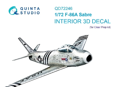 Nort American F-86 A Sabre - 3d-printed & Coloured Interior (For Clear Prop Kits) - zdjęcie 1