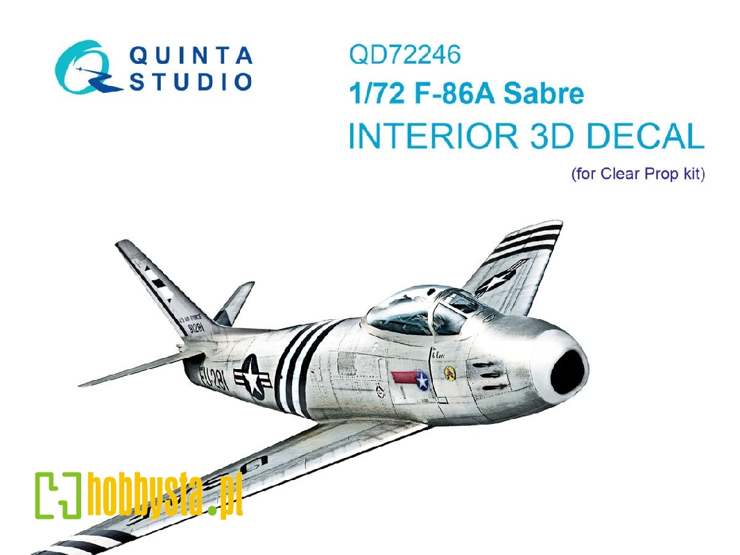 Nort American F-86 A Sabre - 3d-printed & Coloured Interior (For Clear Prop Kits) - zdjęcie 1