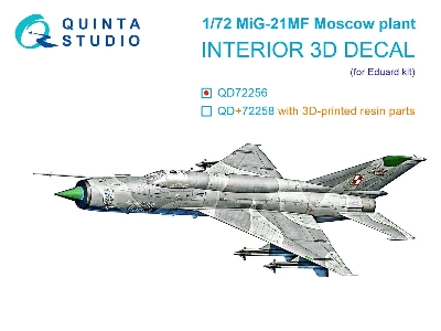 Mig-21 Mf (Moscow Plant) - 3d-printed & Coloured Interior (For Eduard Kits) - zdjęcie 1