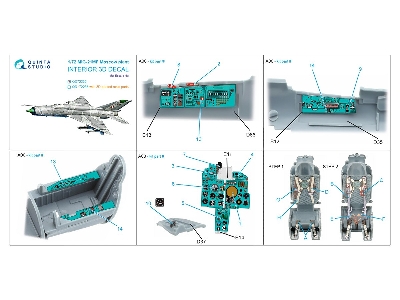 Mig-21 Mf (Moscow Plant) - 3d-printed & Coloured Interior (For Eduard Kits) - zdjęcie 11