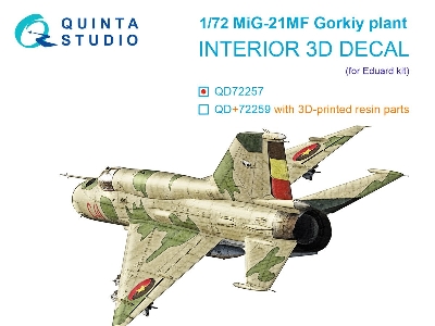 Mig-21 Mf (Gorkiy Plant) - 3d-printed & Coloured Interior (For Eduard Kits) - zdjęcie 1