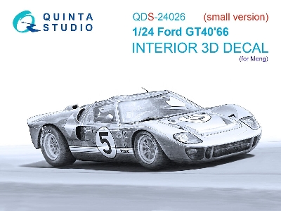 Ford Gt40 Mark Ii (1966) - 3d-printed & Coloured Interior Small Version (For Meng Kits) - zdjęcie 1