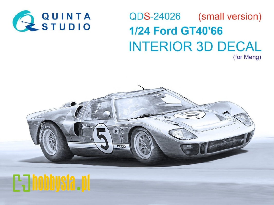 Ford Gt40 Mark Ii (1966) - 3d-printed & Coloured Interior Small Version (For Meng Kits) - zdjęcie 1