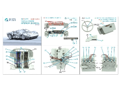 Ford Gt40 Mark Ii (1966) - 3d-printed & Coloured Interior Small Version (For Meng Kits) - zdjęcie 11