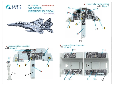 Mcdonnell Douglas F-15 D/Dj - 3d-printed & Coloured Interior On Decal Paper (For Hasegawa Kits / Small Version) - zdjęcie 10
